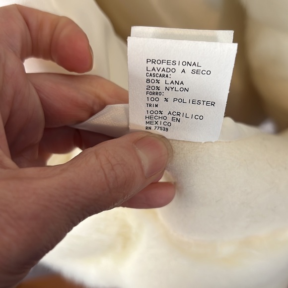 JP Woman’s Wool Coat With Faux Trim Ivory Size 1X New - Picture 9 of 9